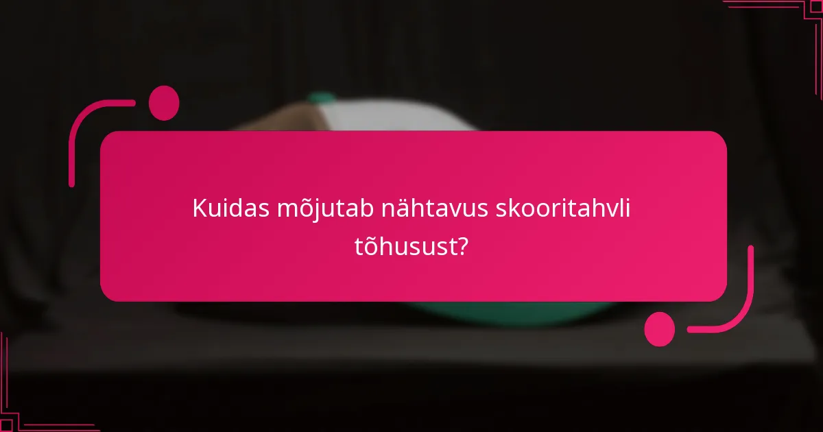 Kuidas mõjutab nähtavus skooritahvli tõhusust?