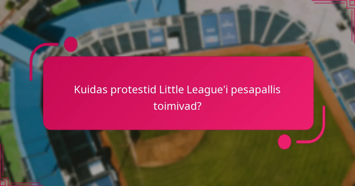 Kuidas protestid Little League'i pesapallis toimivad?