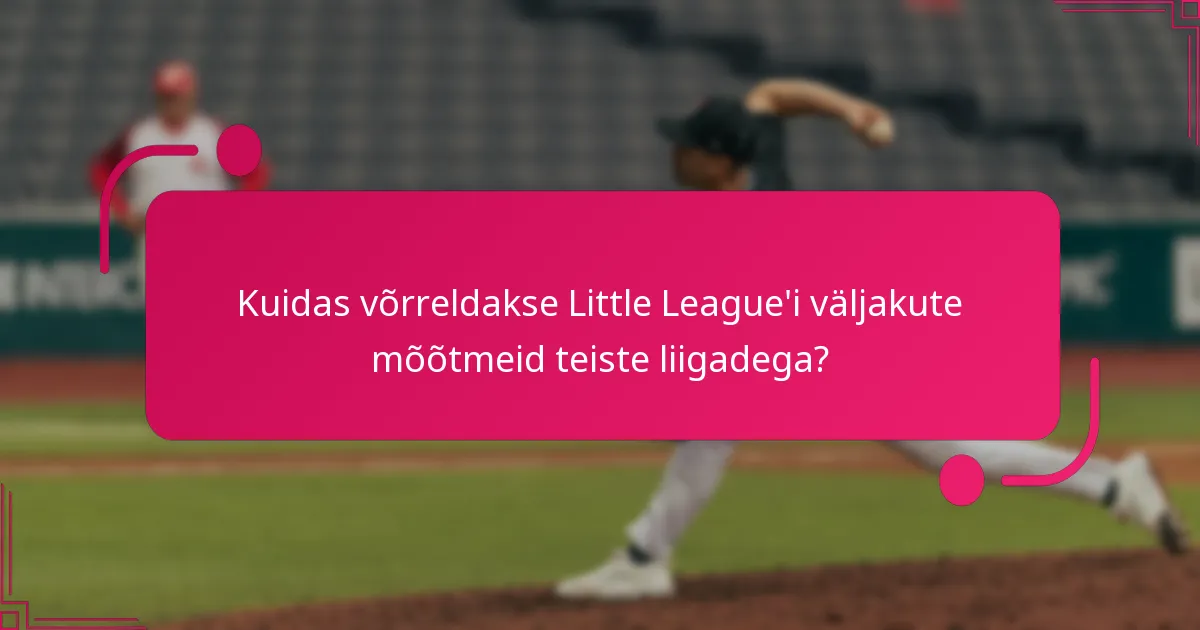 Kuidas võrreldakse Little League'i väljakute mõõtmeid teiste liigadega?