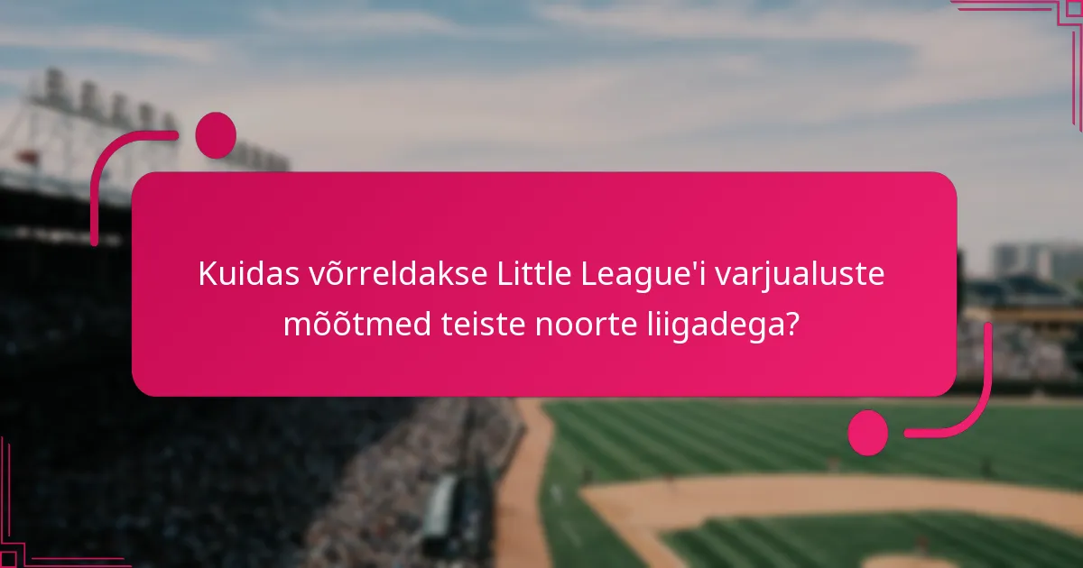 Kuidas võrreldakse Little League'i varjualuste mõõtmed teiste noorte liigadega?
