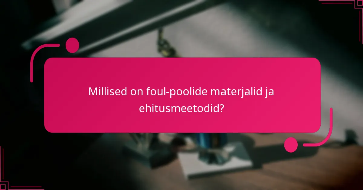 Millised on foul-poolide materjalid ja ehitusmeetodid?
