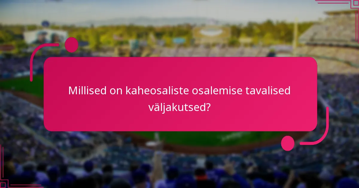 Millised on kaheosaliste osalemise tavalised väljakutsed?