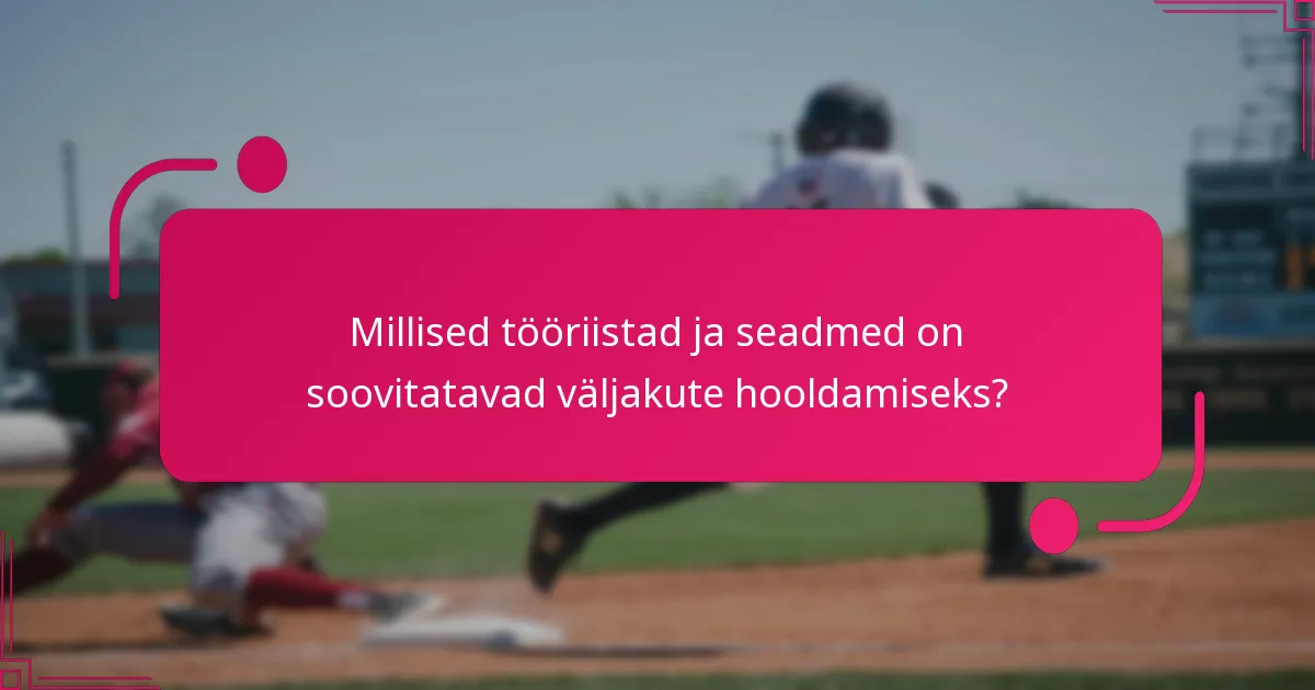 Millised tööriistad ja seadmed on soovitatavad väljakute hooldamiseks?