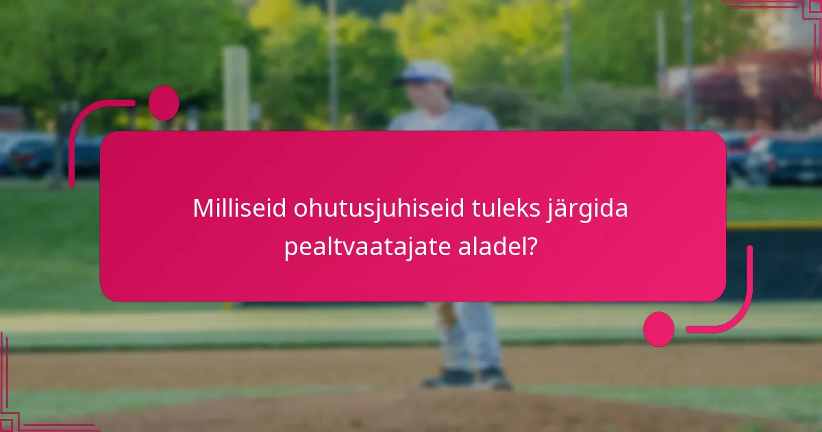 Milliseid ohutusjuhiseid tuleks järgida pealtvaatajate aladel?